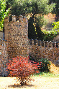 建设文化墙摄影照片_托莱多中世纪城墙