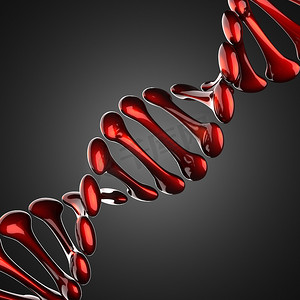 灰色背景上的 DNA 模型