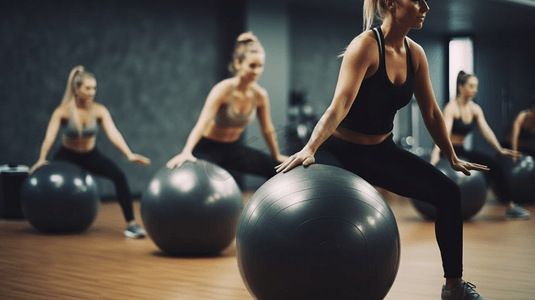 饮食健身摄影照片_妇女锻炼健身,并健身运动俱乐部室内获得良好的形状
