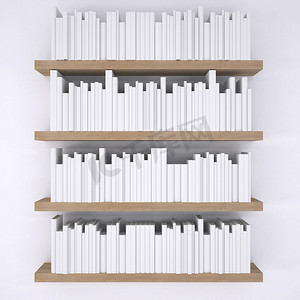白墙背景中带书的木架