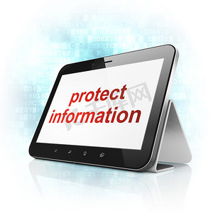 个人电脑安全摄影照片_安全理念：保护 tablet pc 计算机上的信息