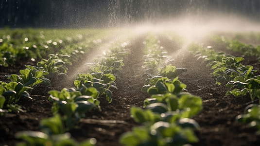 春天农业摄影照片_灌溉系统花园用水技术