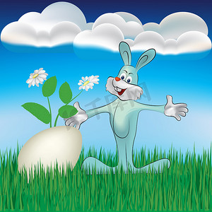 节日背景复活节兔子蛋