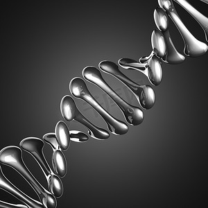 细胞实验摄影照片_灰色背景上的 DNA 模型