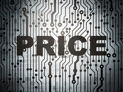 广告概念：电路板与价格