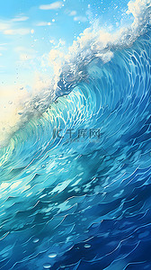 海底背景夏季背景图片_夏日海水海浪大海主题背景