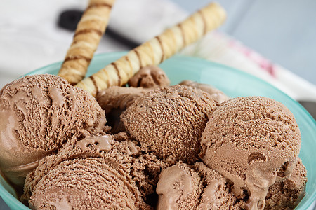 巧克力冰淇淋和薄饼