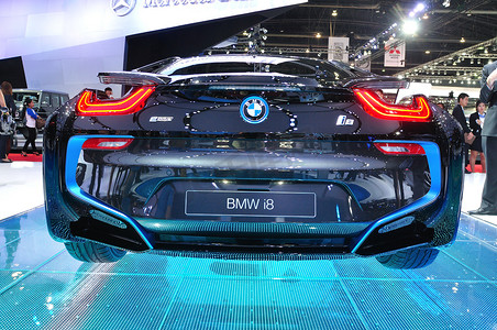 宝马i8摄影照片_暖武里府-3 月 25 日： 新 BMW I8 在第 35 届 Bangko 展出
