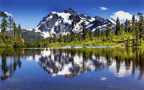 图片 Lake Evergreens Mount Shuksan Washington USA