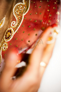 Ghoonghat（面纱）的印度新娘