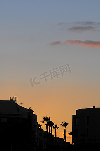 橙色风景摄影照片_大西洋上空的日落