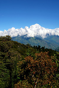 安纳布尔纳峰山景，徒步前往大本营保护区