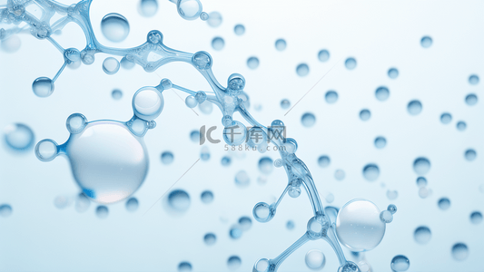 胶原蛋白水滴背景图片_美妆亲肤材质透明分子结构