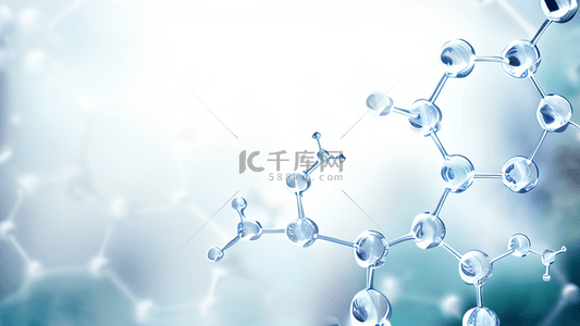 水油平衡图标背景图片_美妆亲肤材质透明分子结构