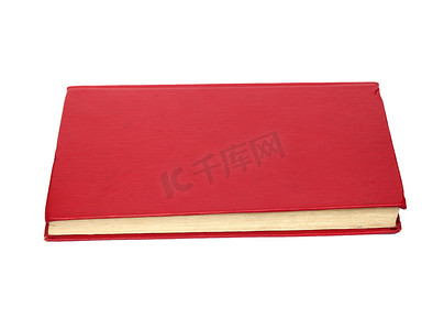 字典大字典摄影照片_在白色隔绝的红色书。