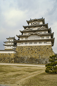 日本姬路雄伟的城堡。