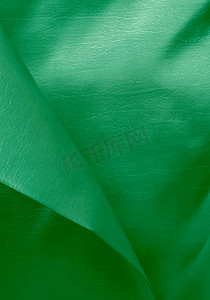 丝绸制作摄影照片_美丽时尚的绿色丝绸
