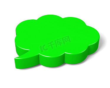 绿色 3D 云气泡