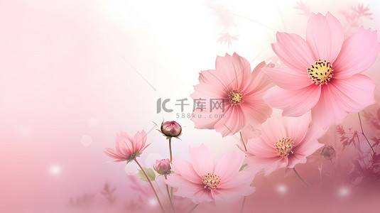 植物主题背景图片_简约鲜花花朵植物主题背景