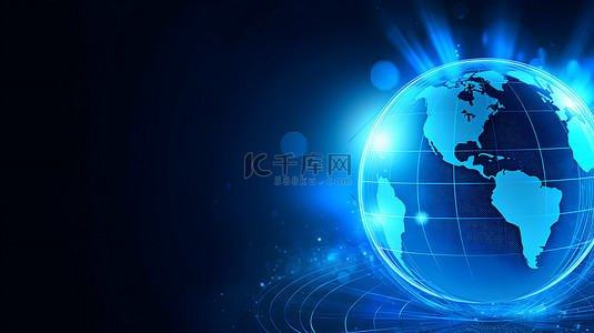 蓝色科幻地球背景图片_星球地球商务未来科技主题背景图片