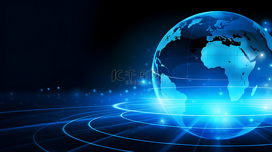 未来科技蓝色背景背景图片_星球地球商务未来科技主题背景图片