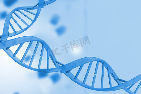 蓝色、数字摄影照片_与蓝色 dna 螺旋的医学背景