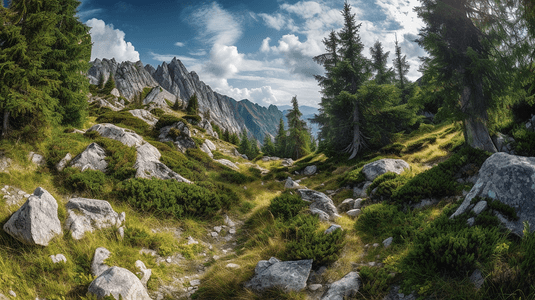 天空摄影照片_夏季阿尔卑斯山观奥地利沃思拉尔贝格