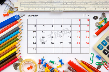 2011 年办公室和文具月历