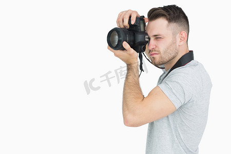 摄影师用摄影机的侧视图