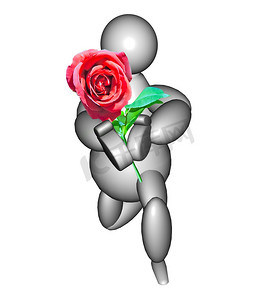 3D 人偶与玫瑰