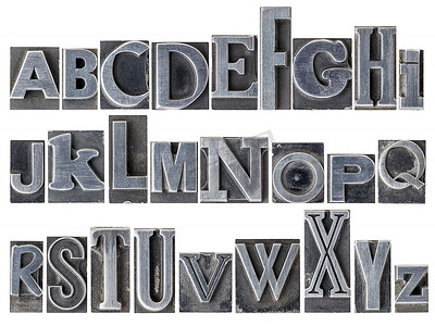 混合金属字体中的字母表