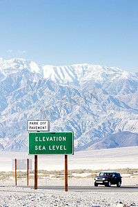海拔海平面标志，死亡谷国家公园，加利福尼亚