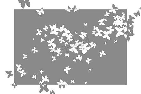 灰色和白色的模板蝴蝶图案设计