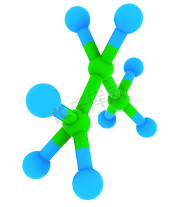孤立的丙烷 3d 模型-C3H8 分子