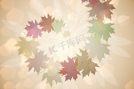 暖色调的秋叶图案