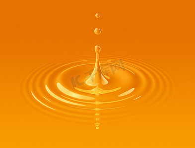 维生素icon摄影照片_一滴橙汁和涟漪