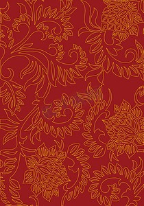 红色抽象花卉装饰背景，矢量点检