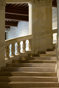 法国香波堡城堡达芬奇设计的双螺旋楼梯