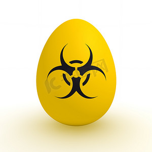 黄色鸡蛋-受污染的食物-生物危害标志