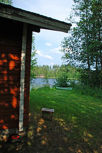 看那摄影照片_从木屋看芬兰中部湖边