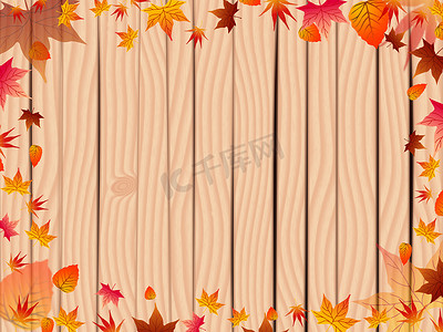 红色条纹元素摄影照片_在篱芭的秋天背景