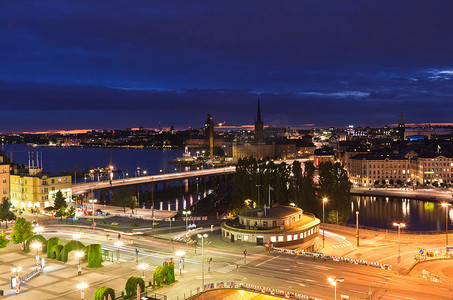 开封夜景摄影照片_斯德哥尔摩市的夜景