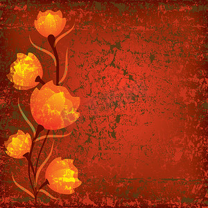 抽象模式摄影照片_抽象花卉插图