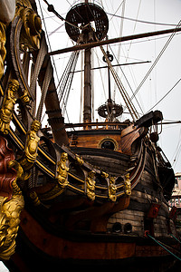 大帆船摄影照片_海王星大帆船的细节