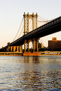 美国东北部摄影照片_美国纽约市曼哈顿大桥