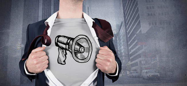 超级英雄风格商人开衫的合成图像