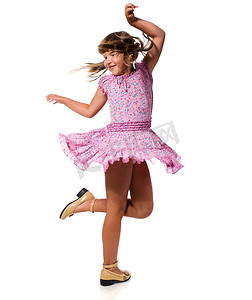 旋转的芭蕾舞女孩摄影照片_跳舞的女孩