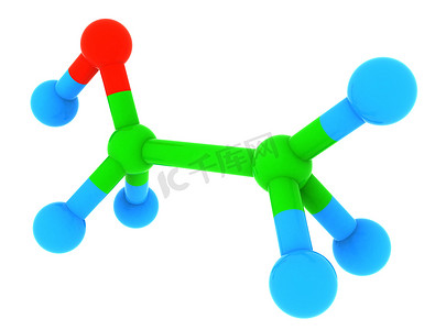 乙醇 [酒精]-C2H6O 分子的孤立 3d 模型