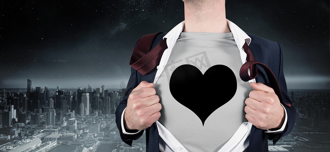 超级英雄风格商人开衫的合成图像