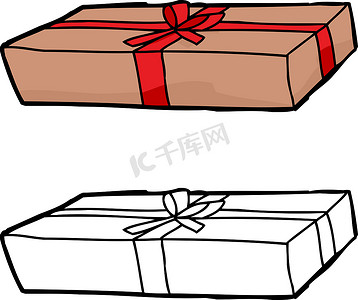 礼物盒子手绘摄影照片_孤立的礼品盒